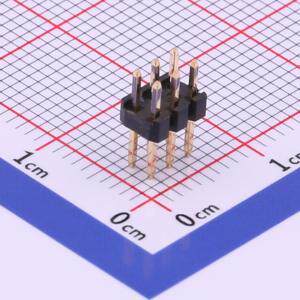X4621WV-2x03I-C40D28 排针 间距:2mm 2x3P 直插 方针 高U镀金抗