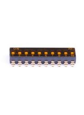DSIC10TSGET 拨码开关 2.54mm 10位低推贴胶 贴片 SMD-20P,6x25.4