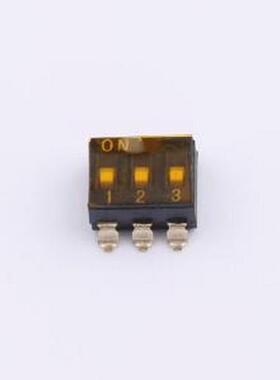 DSIC-03-TS-GER 拨码开关 2.54mm间距 3位 贴片低柄 DSIC黑色 拨