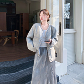 灰色圆领外套半身裙两件套298 2.7小香风套装 女2026春季 318