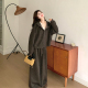 两件套 韩系宽松休闲阔腿裤 复古慵懒风亮片连帽卫衣套装 女2026春季