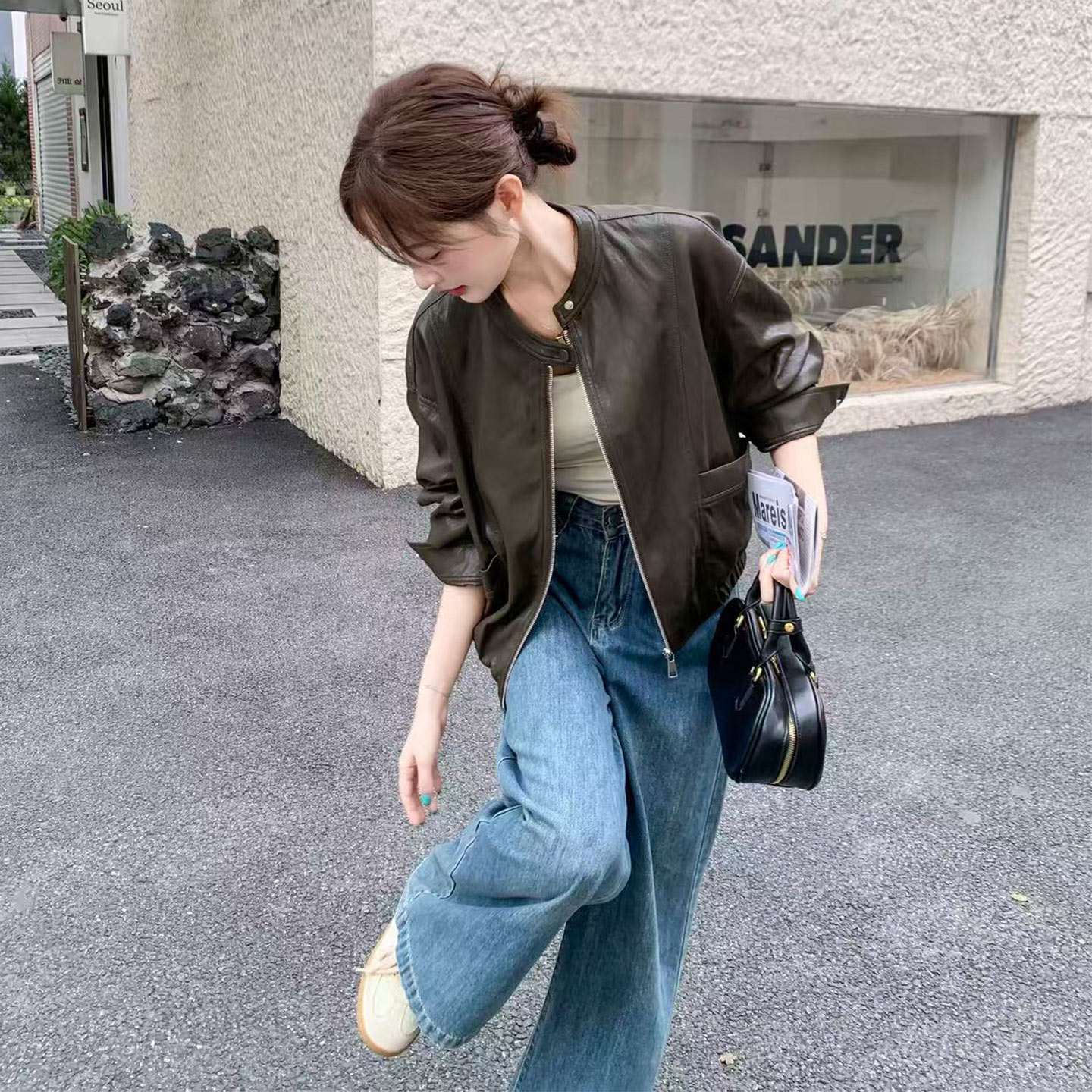 又酷又飒小个子时髦高级感皮衣外套女2026新款韩式复古机车风夹克