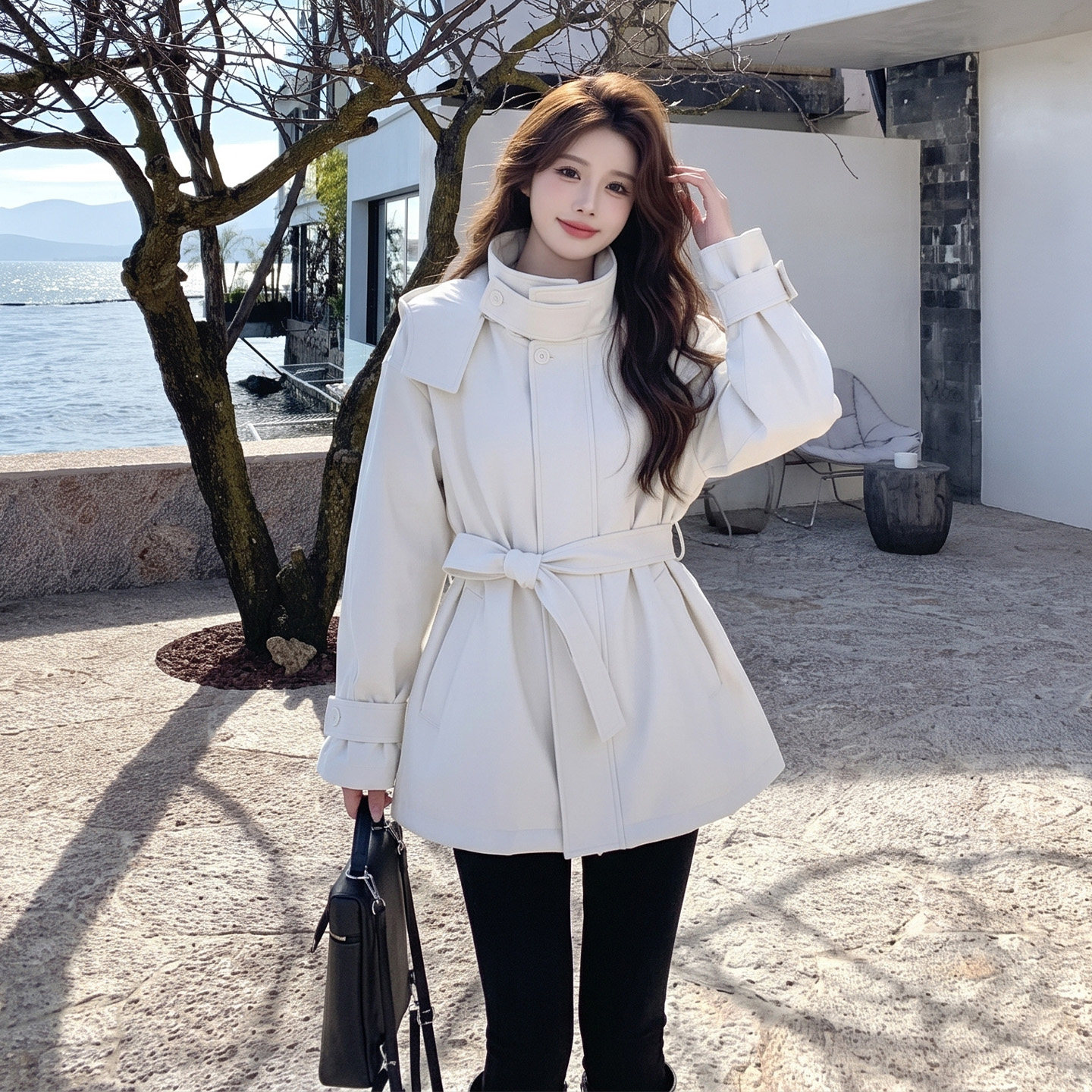 风衣女中长款收腰显瘦气质外套