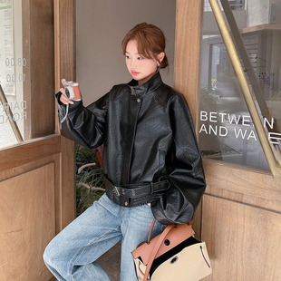 黑色复古机车风短款皮衣外套女2026春美式小个子又酷又飒PU皮夹克