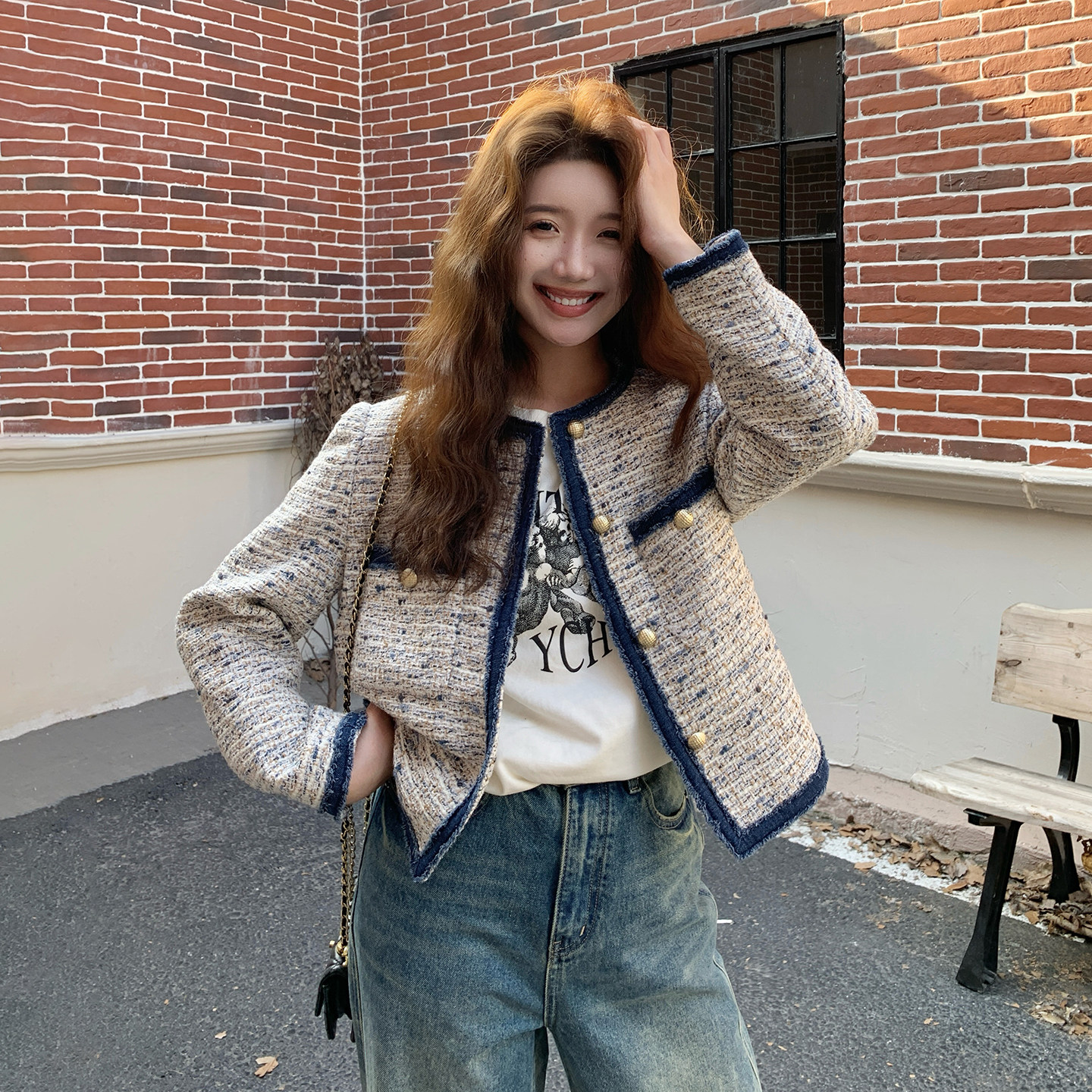 早春超火别致小香风外套女小个子穿搭2026春季新款韩版流苏边上衣