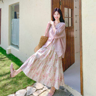 C325开衫 278 碎花连衣裙两件套258