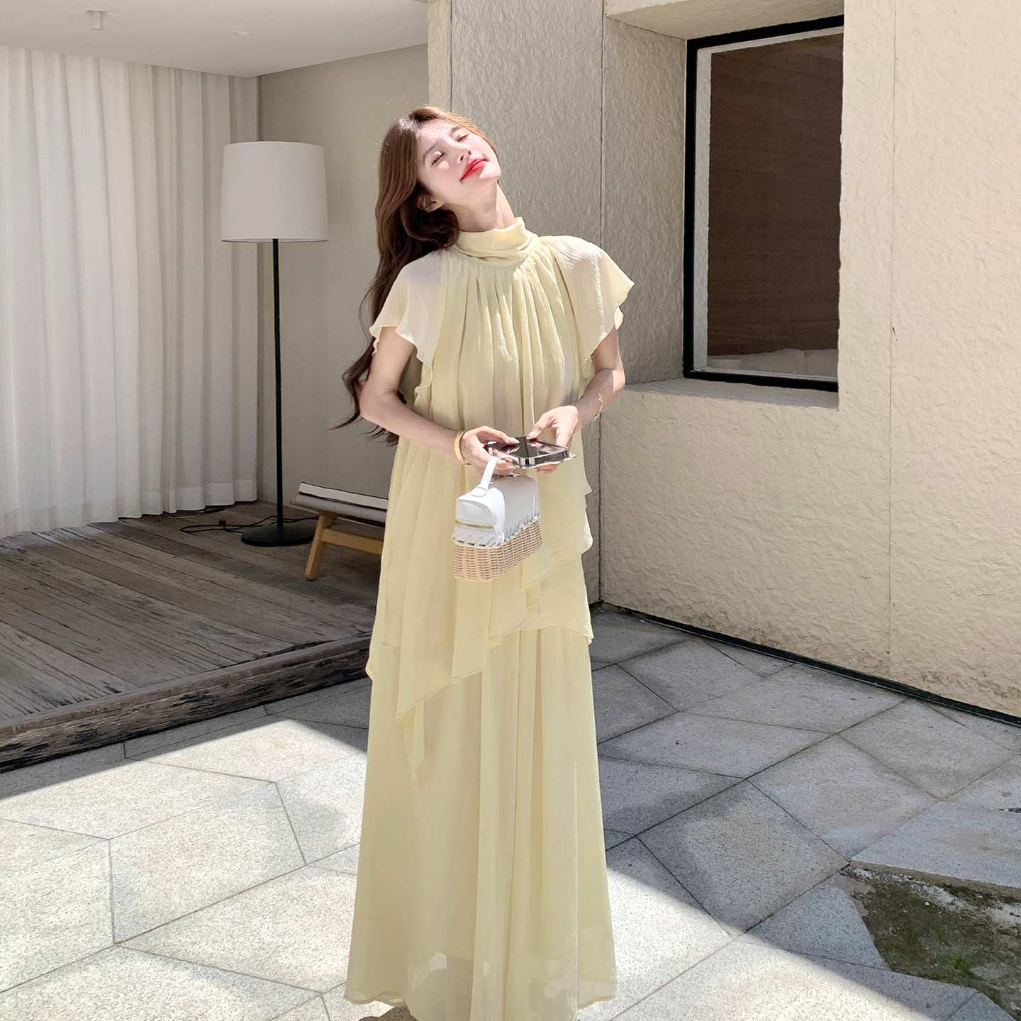 法式超仙温柔风一整套穿搭女2026初夏新款不规则上衣阔腿裤两件套