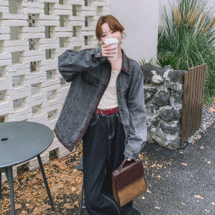 灰色时尚休闲爆款晕染牛仔外套女2026春天新款韩版高端松弛感上衣
