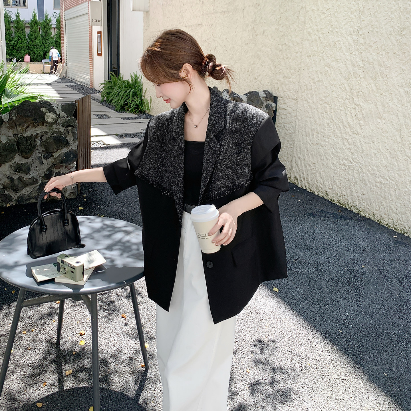 黑色大女主气场西装外套女小个子穿搭2026春季新款韩式高级感西服