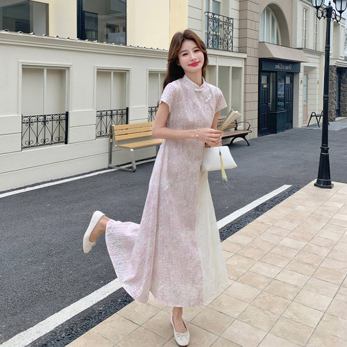 新中式改良旗袍连衣裙女夏温柔