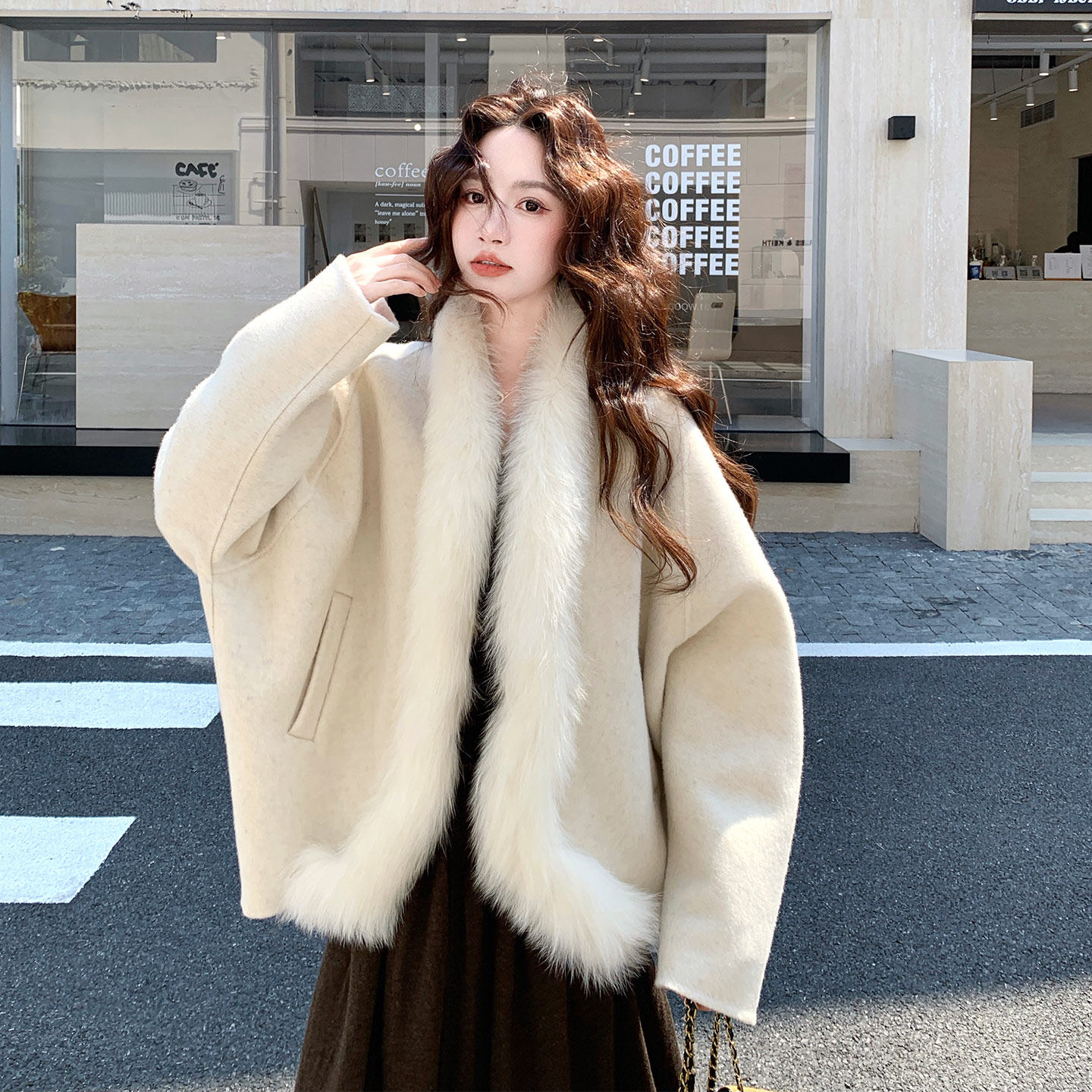 巨好看法式优雅气质双面呢羊毛大衣女2026冬日高级感毛毛包边外套
