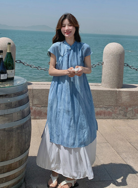 L327-  188/208  258/278  新中式旗袍连衣裙半裙两件套