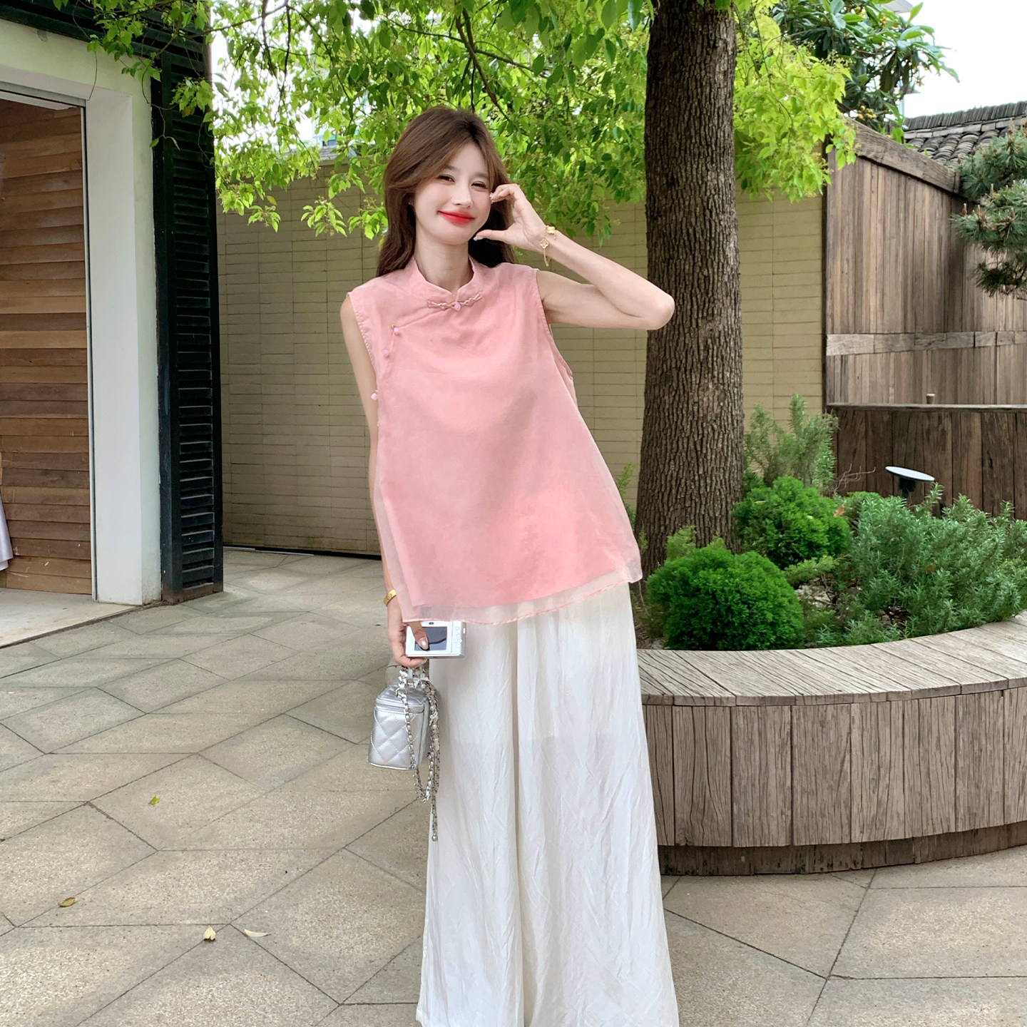 新中式盘扣两件套女夏季显瘦