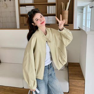 好看小个子高级感PU皮立领外套女2026春新款韩系休闲时尚洋气夹克