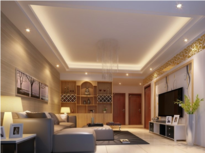 泰山电视背景客厅安装房间石膏线