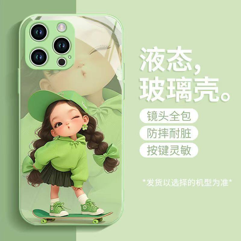 滑板女孩适用mix4小米14pro手机壳12Ultra手机套新款13pro玻璃壳全包11硅胶11Ultra软边创意时尚防摔保护套潮