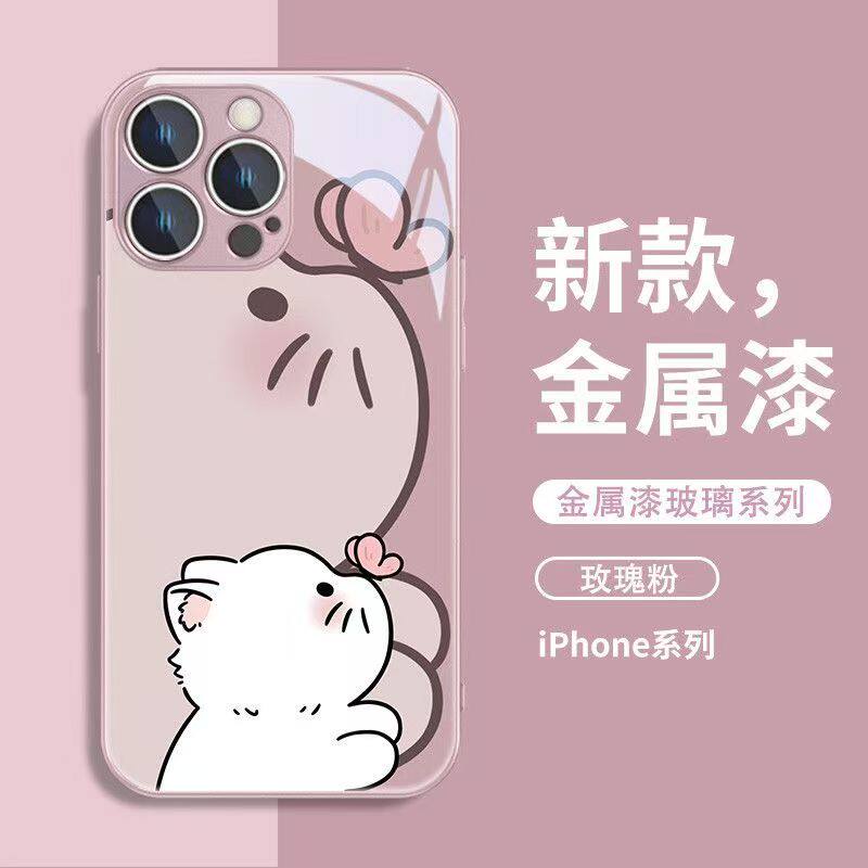 创意可爱蝴蝶小猫适用于X50i荣耀300pro手机壳新款magic7金属漆玻璃高级感X60i防摔全包硅胶软边网红保护套