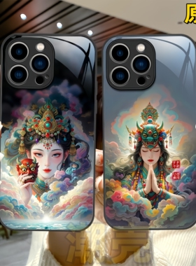 扎特拉姆佛系国潮适用v13oppoFindX9手机壳x8pro新款x8玻璃壳x7全包防摔x6pro硅胶x5保护套realmeV15高级感女