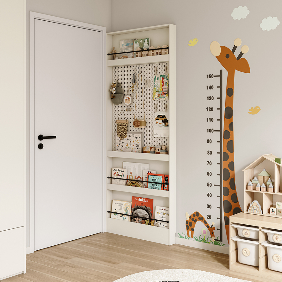 掌上明珠家居门后洞洞板超薄柜置物架展示架壁挂书架门后收纳窄柜