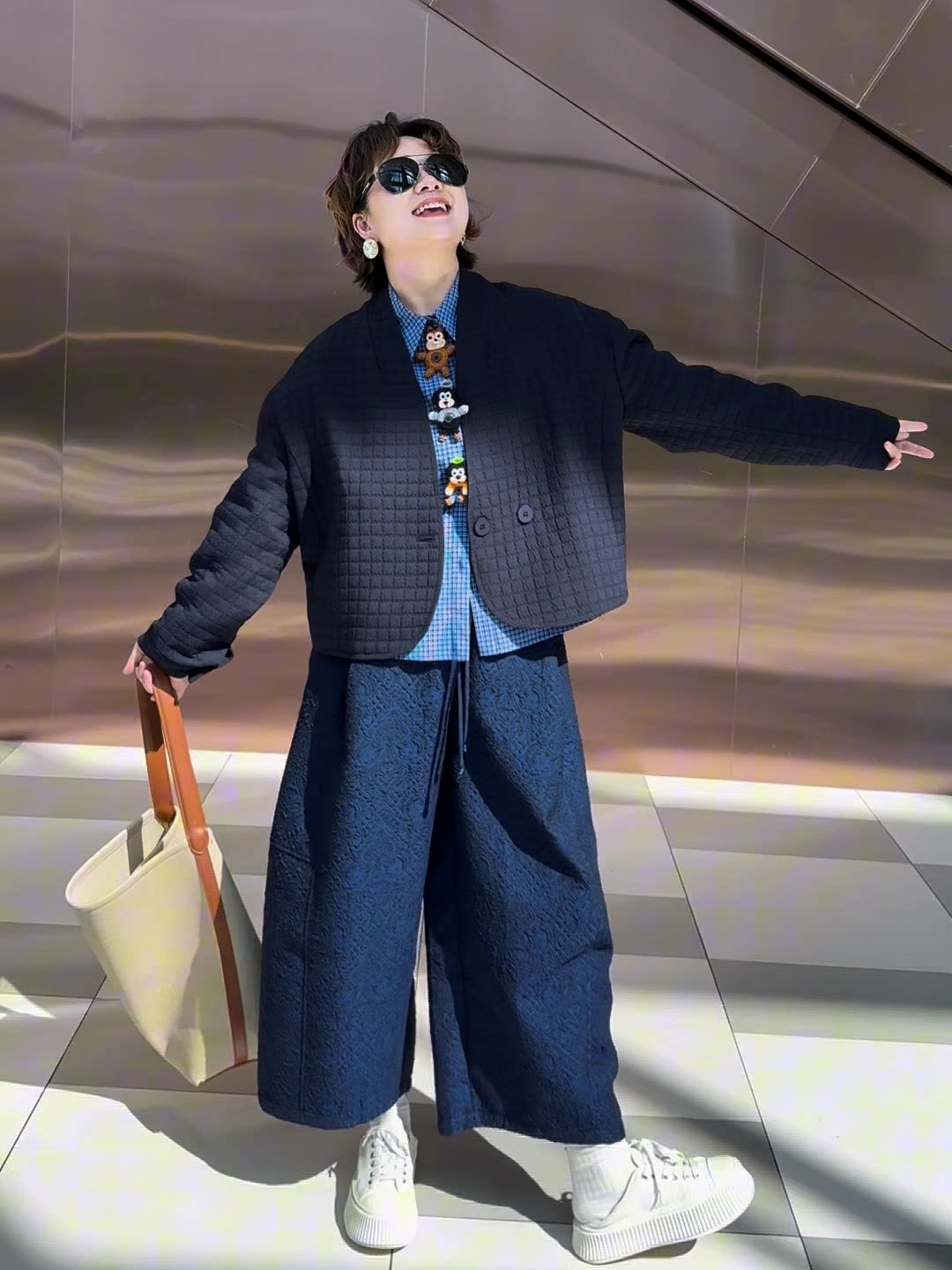 实拍现货2026秋冬新款时尚圆领长袖绗缝夹棉外套女装宽松显瘦上衣