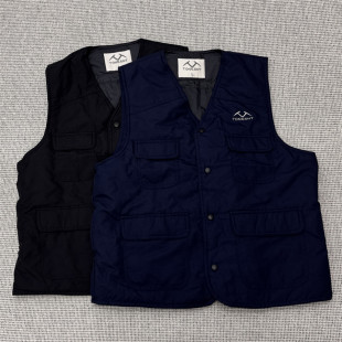 坎肩多口袋马夹外套 外贸单秋冬户外夹棉马甲多兜休闲V领保暖无袖