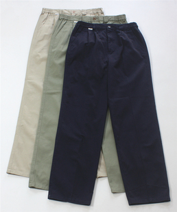 外贸单春秋季复古宽松直筒工装裤双摺时尚西裤纯棉休闲裤滑板长裤