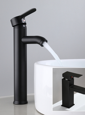 黑色不锈钢台上盆面盆水龙头 欧式卫生间洗脸盆台下盆冷热龙头