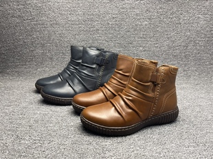 外网1k+ 头层纯原牛胎皮 外贸大码牛筋耐磨冬季女靴马丁靴中筒