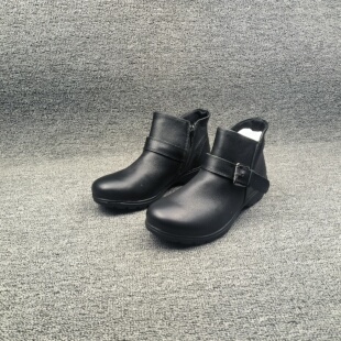 S家牛皮外贸原单大码女士休闲防滑轻便通气室内外鞋平底时尚短靴