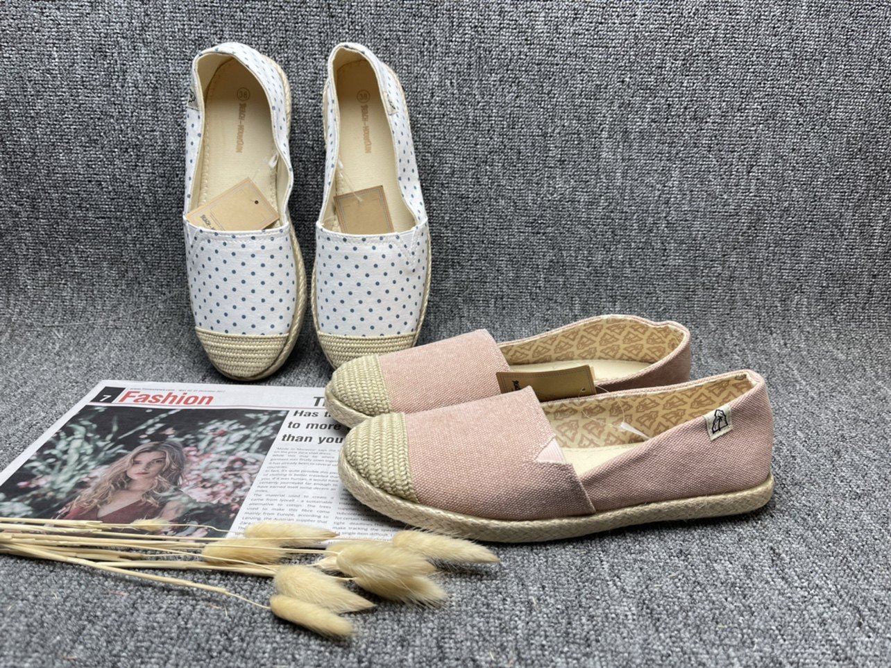外贸原单女士草编套脚大码布鞋休闲鞋鱼夫鞋