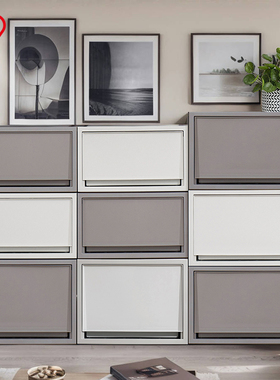 爱丽思抽屉式收纳箱直角储物柜灰塑料多层斗柜爱丽丝收纳柜床头