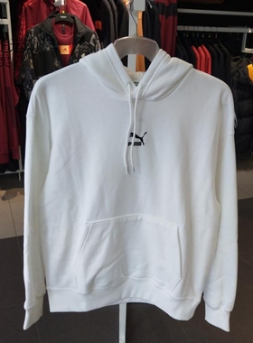 PUMA/彪马男子新款运动休闲长袖白色连帽卫衣套头衫535305-02-01