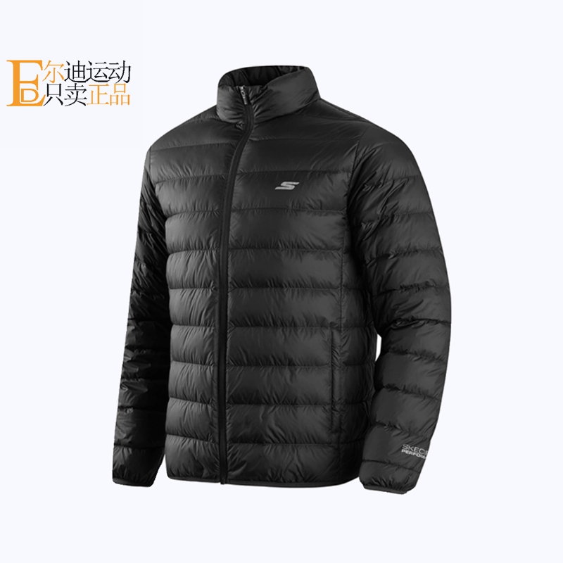 斯凯奇短款立领运动羽绒服
