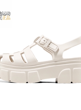 斯凯奇女鞋2025新款运动休闲透气厚底增高凉鞋沙滩鞋111617-NAT