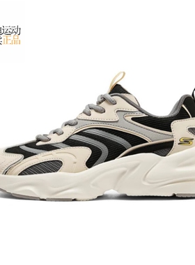 斯凯奇女鞋2025新款低帮网面厚底时尚百搭老爹鞋运动跑步鞋117369