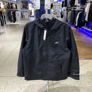 斯凯奇男装新款户外保暖运动休闲连帽夹克外套P425M213-L424M040