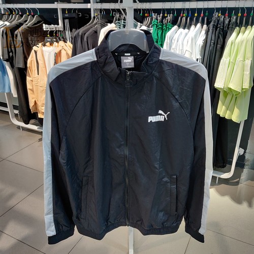 彪马男梭织立领防风休闲夹克