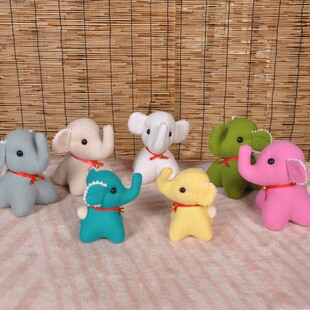 布艺公仔纯色吉祥小象装饰摆件多巴胺玩偶泰国版纳旅游纪念品礼物