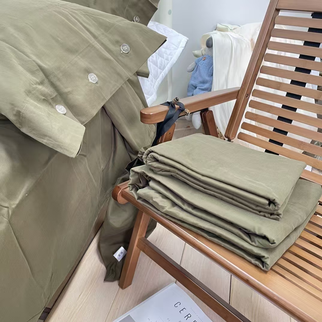 重磅品牌订单剩余面料定制  100支500根双股贡缎长绒棉磨毛四件套