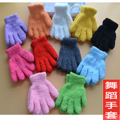 秋冬季 儿童手套保暖可爱五指幼儿园纯色礼仪白色表演出跳舞蹈春夏