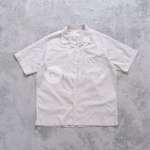 【NextVogue】Nanamica Open Collar Panama纯色透气休闲短袖衬衫