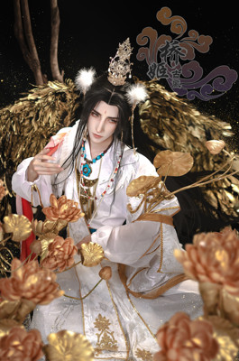 琢玉撷珠 图南 迦楼罗 金翅鹏鸟 提灯 映桃花 COS 头饰 发冠 古风
