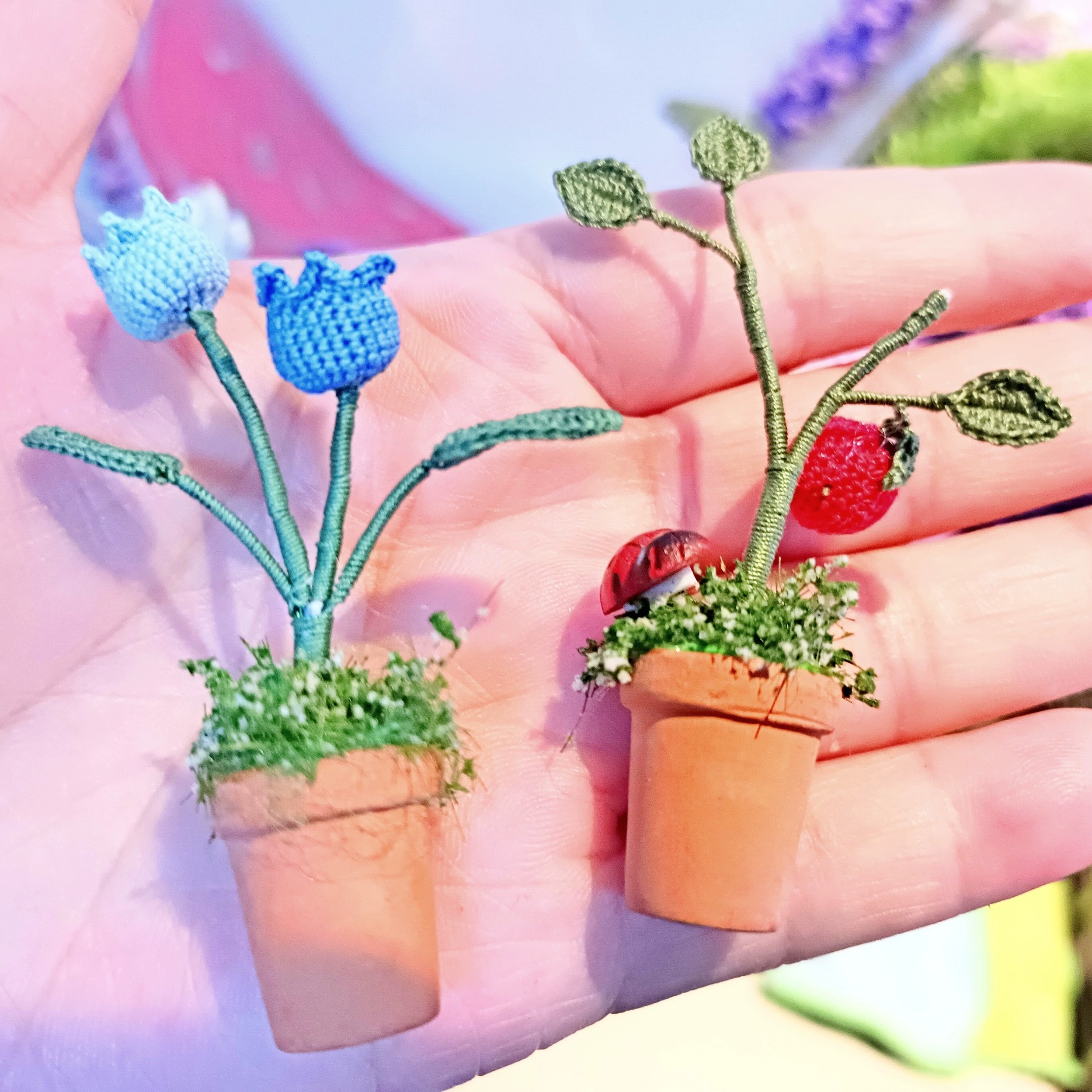 成品 拇指花盆 铃兰花 苹果树 mkc80号蕾丝  车载花 ob11娃用