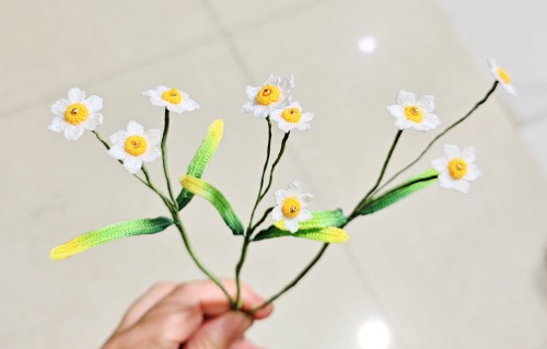 成品 微钩 水仙花  80号蕾丝