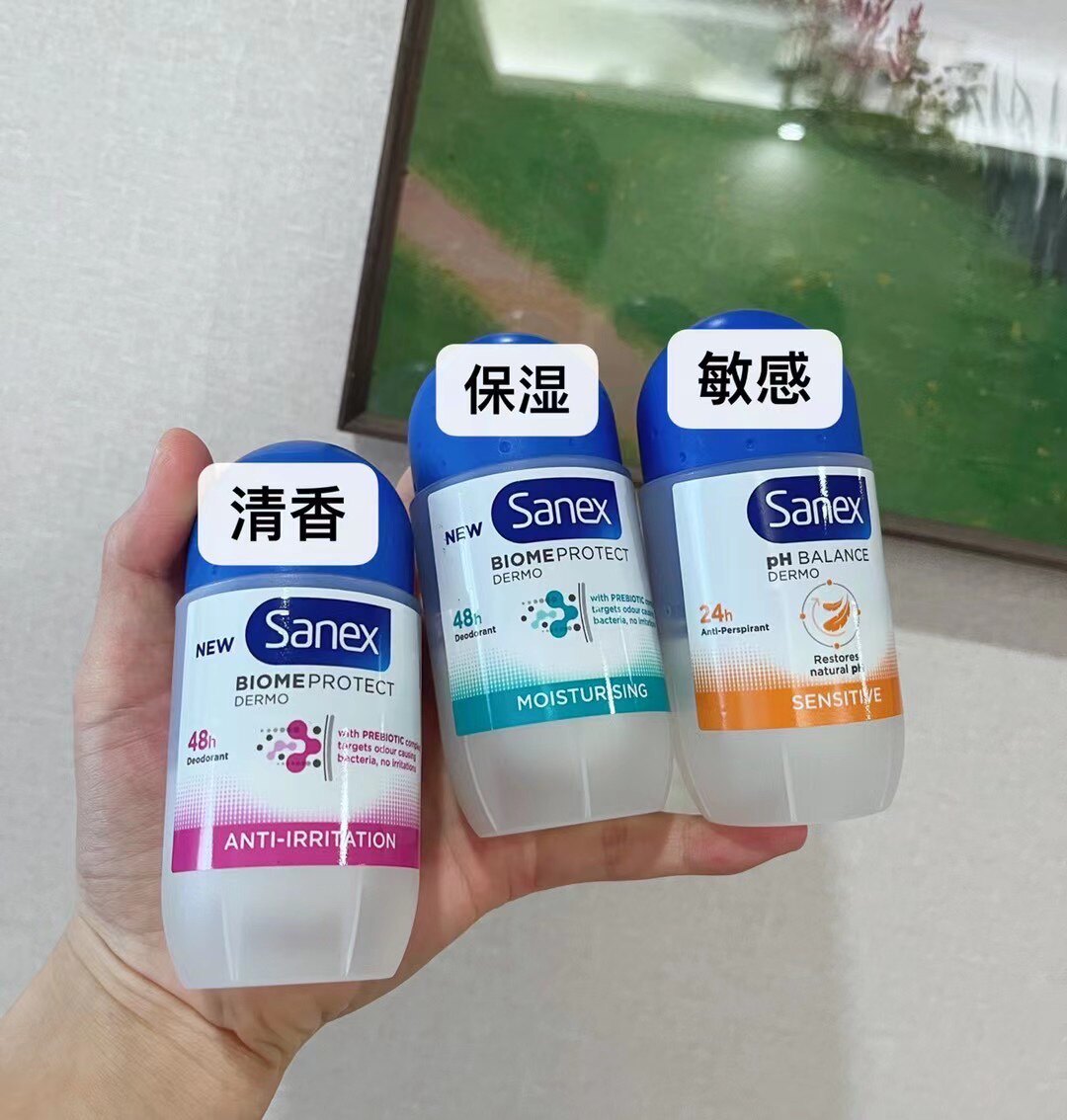 到货英国sanex干爽舒适长效香体止汗露滚珠无酒精男女腋下止汗珠