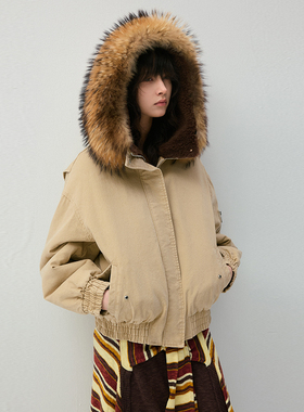 VIVIDINI宽松连帽休闲百搭派克服外套