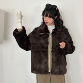 VIVIDINI两面穿兔毛外套
