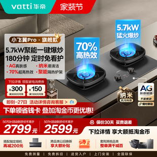 华帝燃气灶507GH定时煤气灶家用双灶天然气灶官方 小飞翼Pro