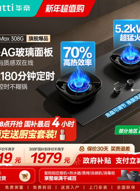[小飞碟Max308G]华帝燃气灶i10308G定时煤气灶家用双灶天然气官方