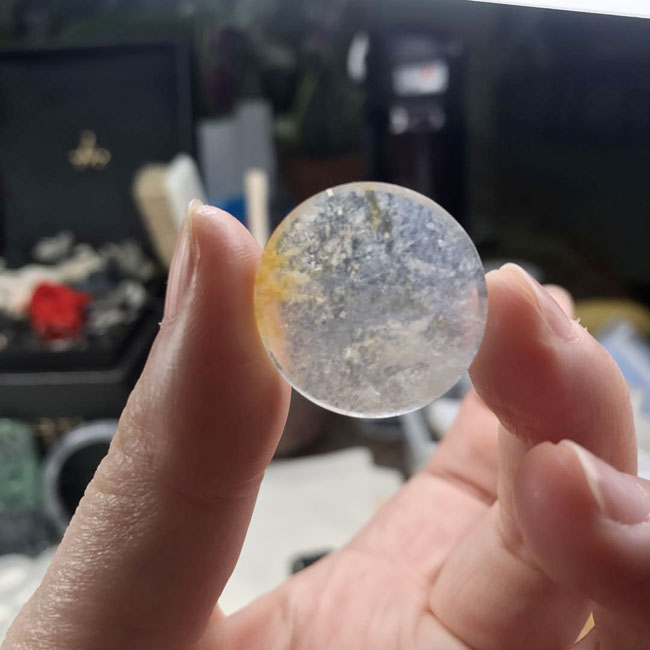 珠宝玻璃种雪花棉裸石无事牌